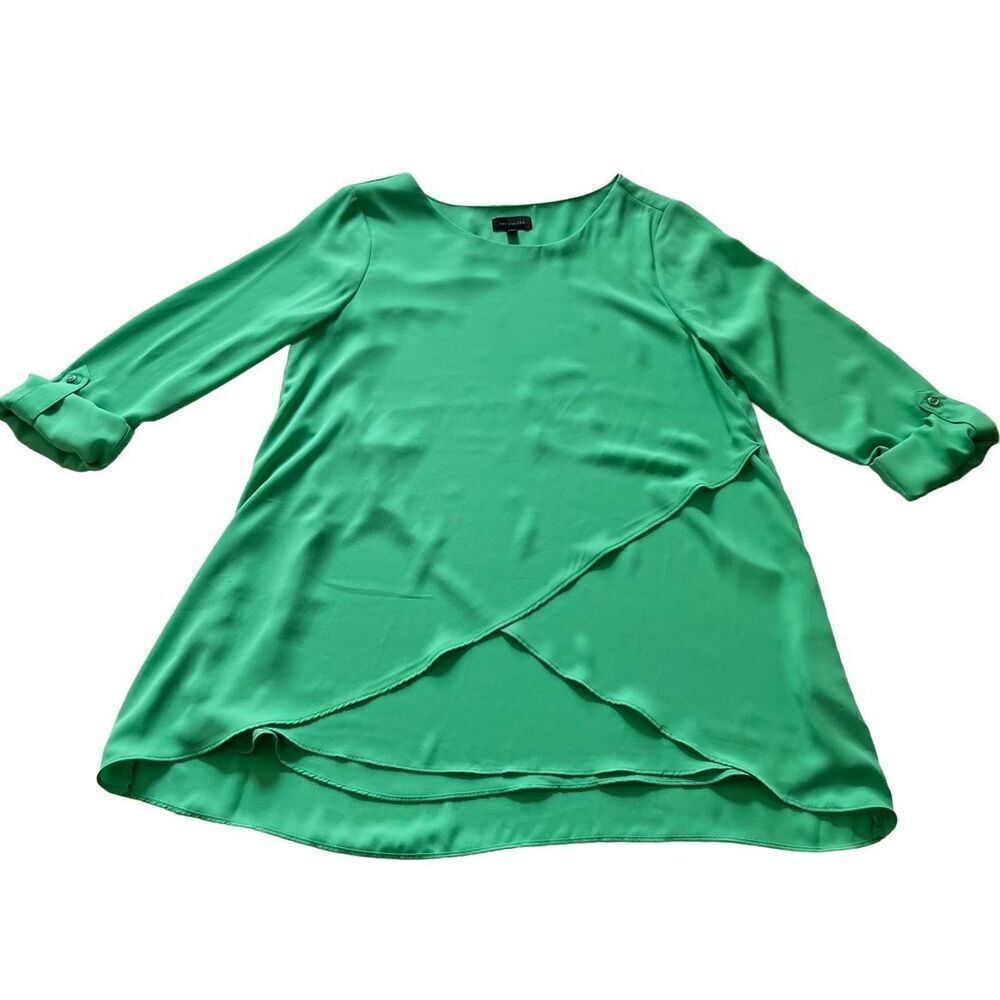 The Limited Teal green 3/4Sleeve Tie Cuffs Shift Sheath blouse size M